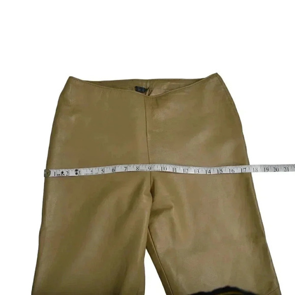 Danier 100%  Genuine Leather Pants High Rise Camel Tan Moto Size 8 - Picture 10 of 12